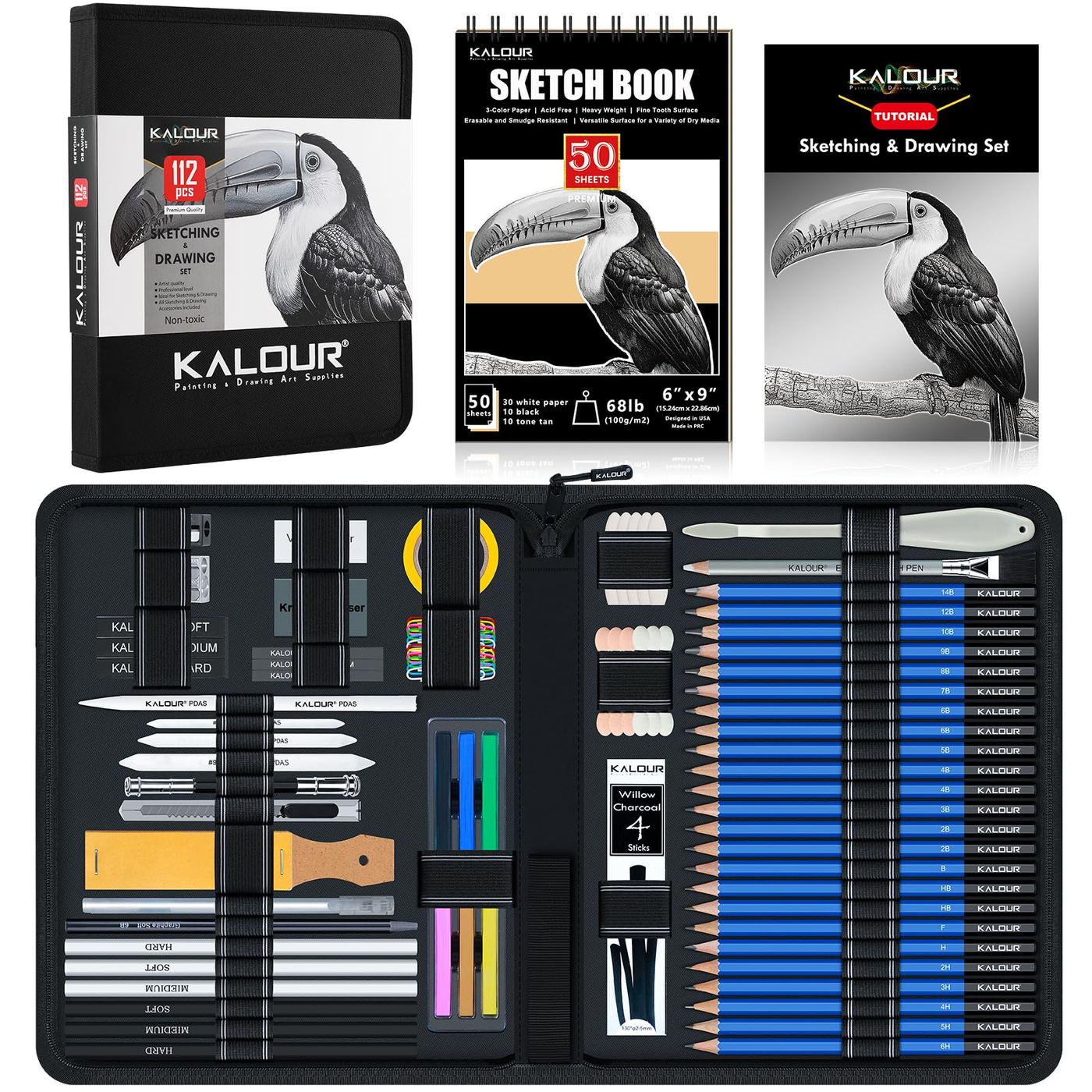 Charcoal Drawing Set Pencil Charcoal (8) product photo