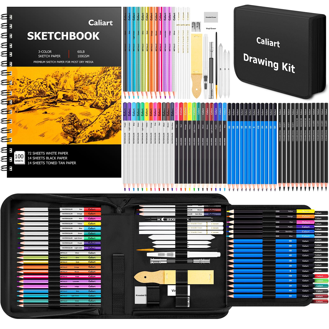 Charcoal Drawing Set Mixed Vine+Compressed (24) product photo