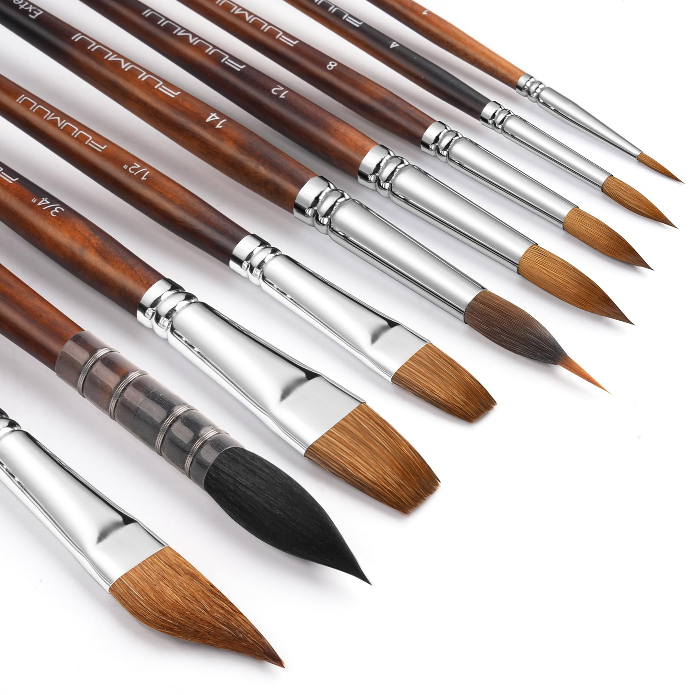 Paint Brush Set Acrylic (12 flat+round) product photo